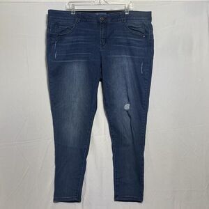 DEMOCRACY Jeans Women Size 22w "Ab"solution Distressed Blue Denim Plus Jeggings‎